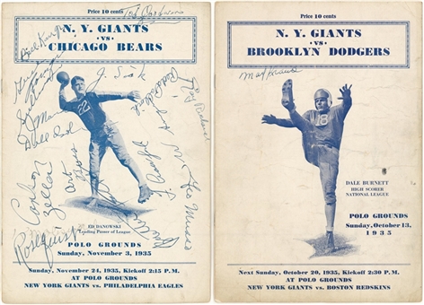 Incredible Collection of 1930s-1960s New York Football Giants Programs (150+) Including Team Signed 1935 Program (JSA)